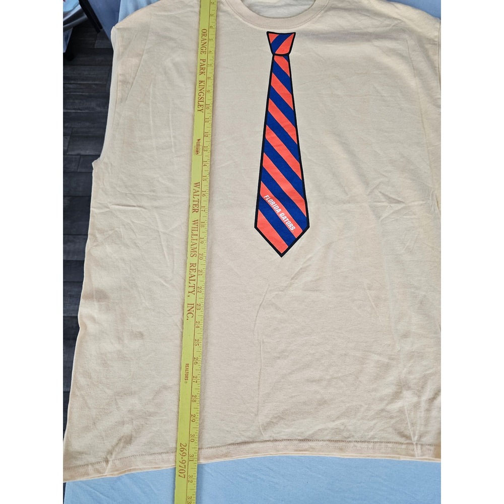 Gildan XL Florida Gators Yellow Cotton T-Shirt Faux Tie Graphic - Picture 8 of 8